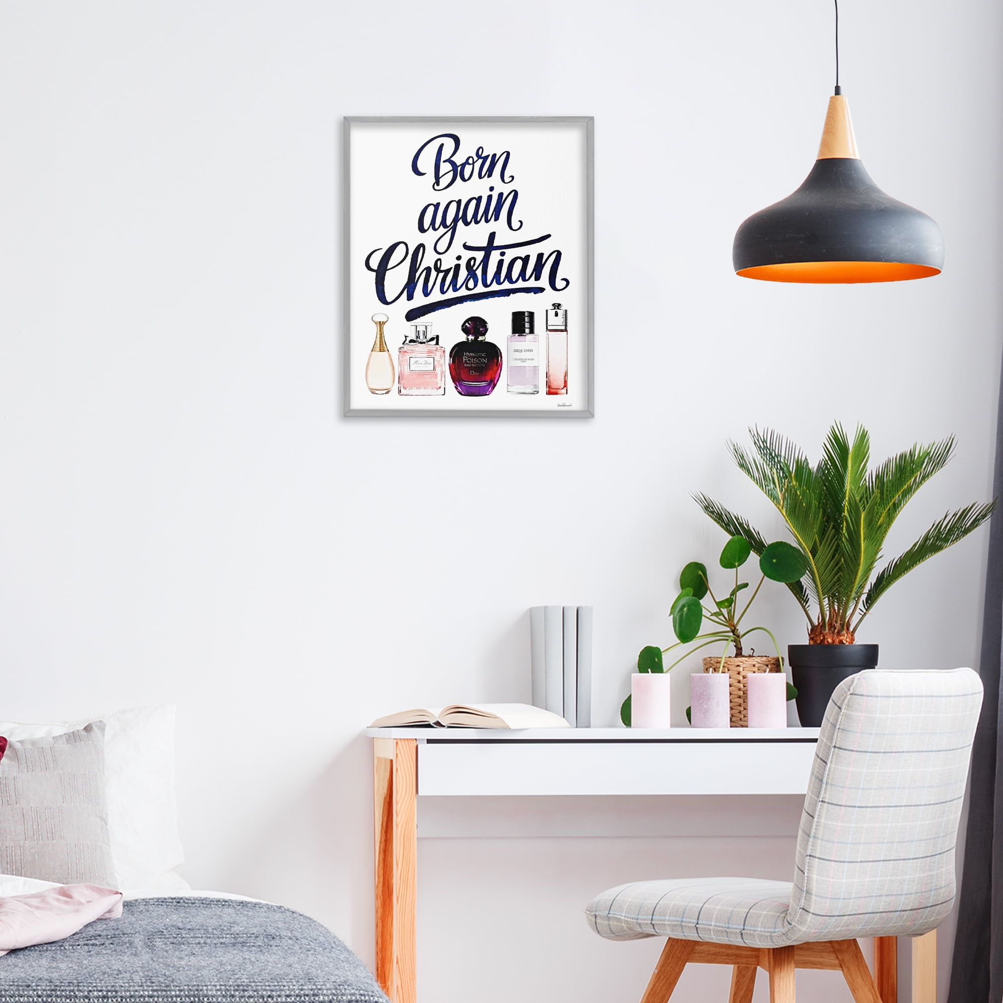 Born Again Christian Skincare Gray Framed Giclee Art, design by Amanda Greenwood