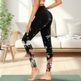 thumbnail image 3 of COEQINE Women Buttery Soft Yoga Pants with Pockets High Waisted Breathable Tummy Control Running Workout Leggings Stretchy Hip Lift Tights, Mushroom Daisy Dragonfly Starry Sky, 2XL, 3 of 7
