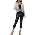thumbnail image 2 of CHAQUETA METÁLICA LIGERA CON CREMALLERA DE LARGA MANGA BRILLANTE Y HOLOGRÁFICA PARA MUJERES INSPIRADA EN CHIC TAMAÑO M PLATA CLARA, 2 of 6