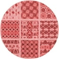 thumbnail image 1 of Ahgly Company Machine Washable Indoor Round Transitional Light Coral Pink Area Rugs, 5' Round, 1 of 7