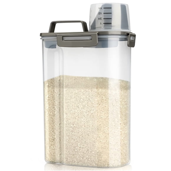 Recipiente de almacenamiento Viretec Rice hermético de 1,4 a 2,3 kg con taza