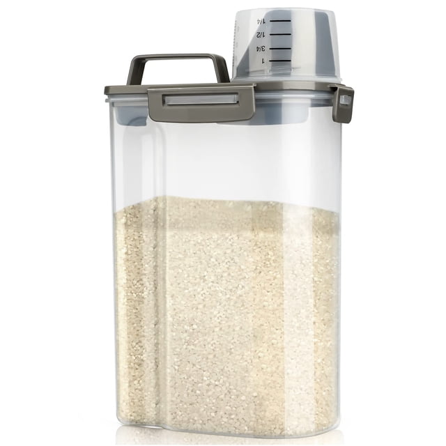Recipiente de almacenamiento Viretec Rice hermético de 1,4 a 2,3 kg con taza