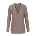 thumbnail image 3 of Yuyuzo Chandail pour Femmes Col en V Profond Manches Longues devant Enveloppant Chandail Tricoté Ample, 3 of 5