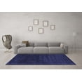 thumbnail image 3 of Ahgly Company Machine Washable Indoor Round Abstract Blue Contemporary Area Rugs, 3' Round, 3 of 4