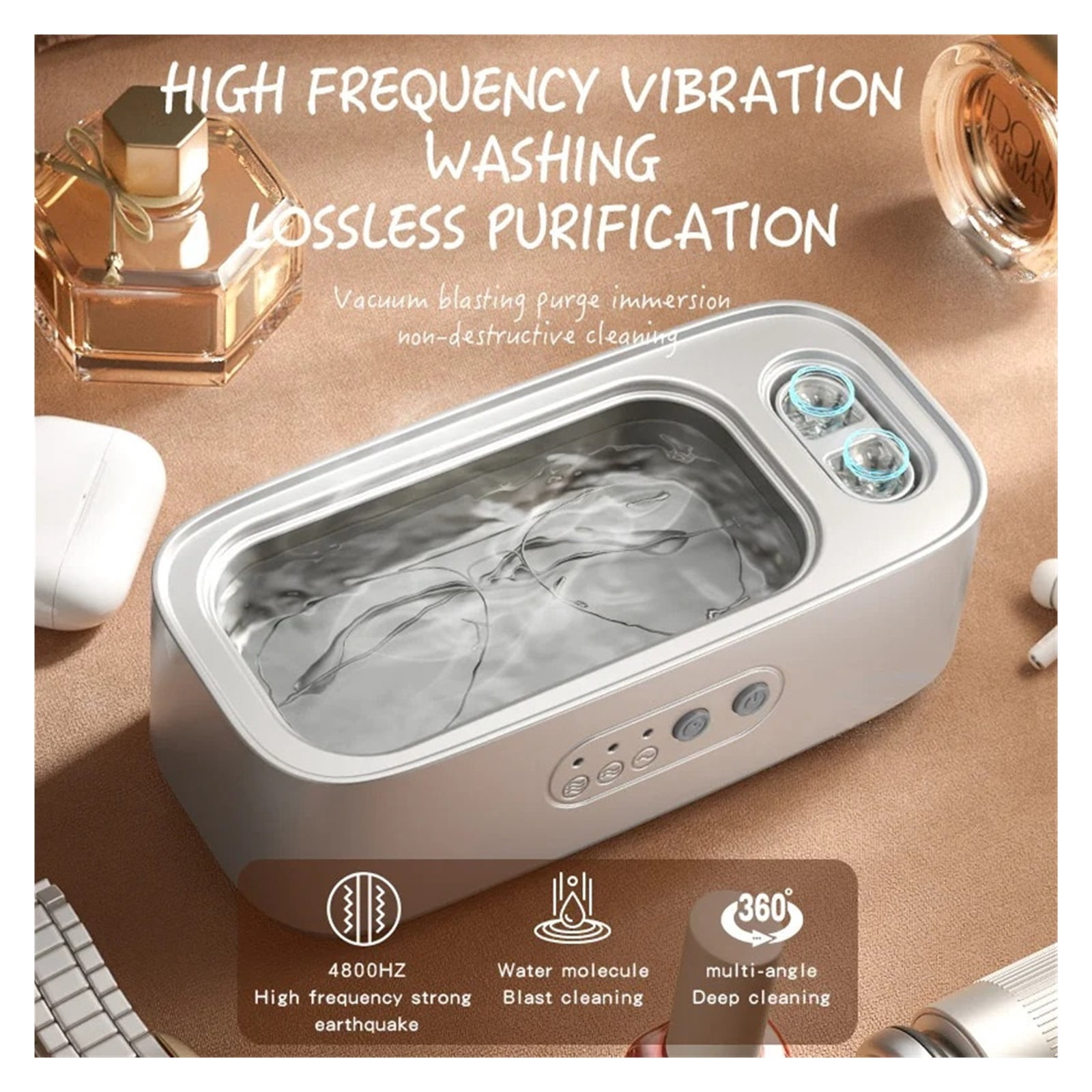 Upgrate Ultrasonic Cleaner Contact Lens Cleaning Bin Glasses Cleaning Machine 48Khz Jewelry Cleaner