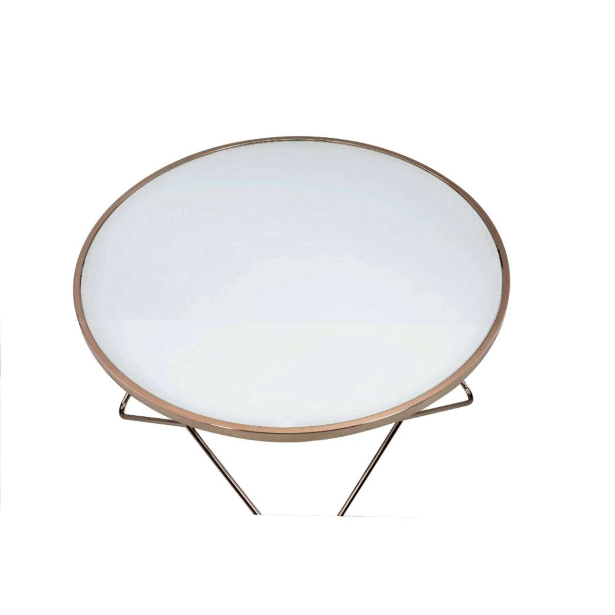 Brielle Champagne Round Coffee Table with Frosted Glass
