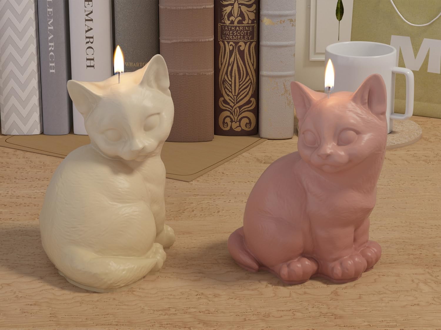 ABCISI 5 Cat Silicone Molds, Cute Mini Kitten Candle Mold for Soap Soy Wax DIY Handcraft, Animal Resin Molds, Gift for Wedding Party Home Dinner Festive Days Car Decoration