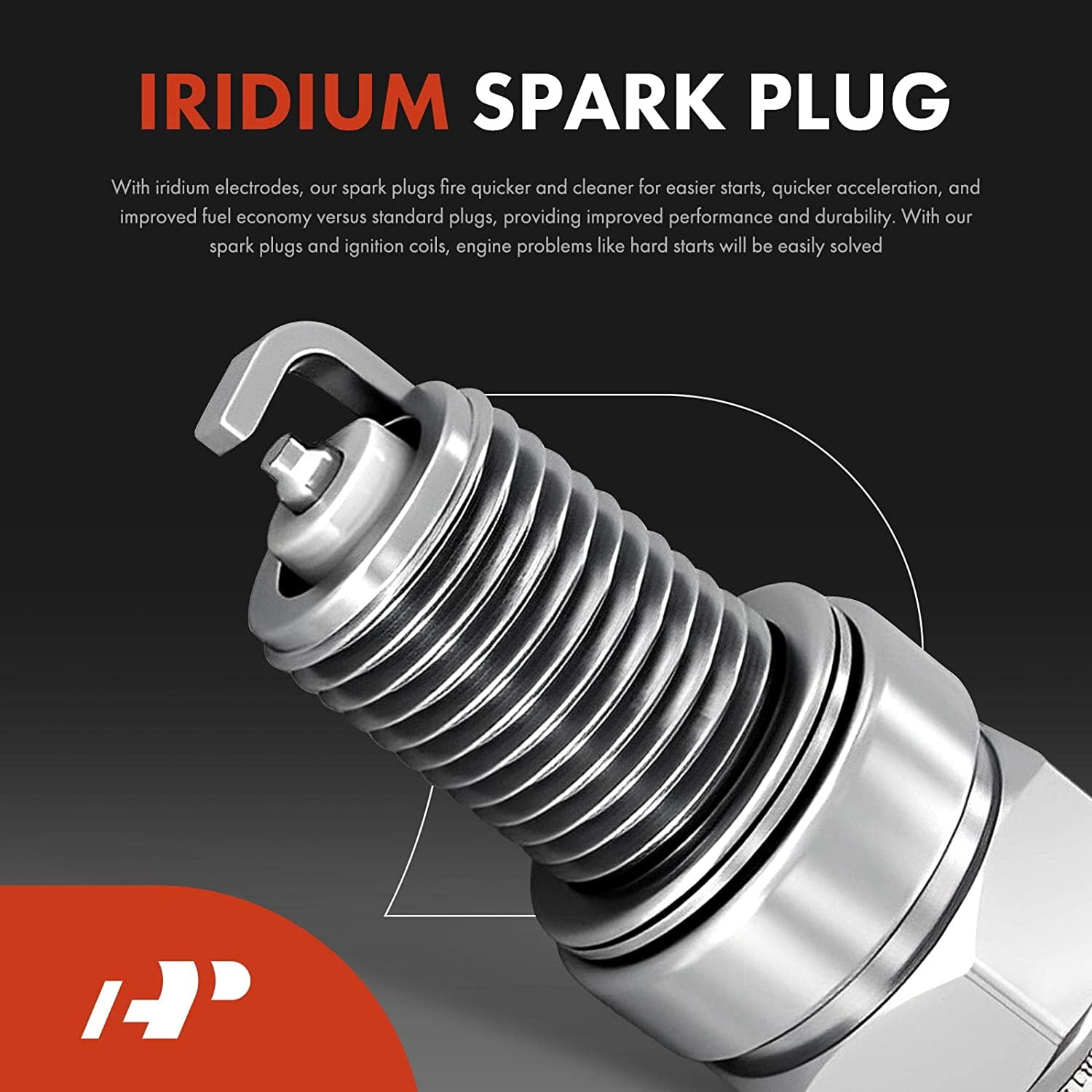 A-Premium Set of 6 (Red) Ignition Coil Pack Iridium Spark Plug Compatible with Chrysler 300 2006-2010, Sebring 2006-2010, Town & Country 2008-2010 & Dodge Avenger 2008-2010