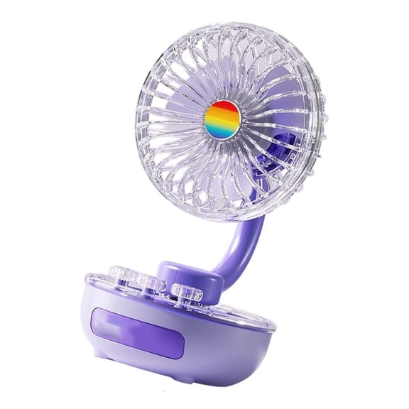 ZELVINN Portable Air Cooling Desktop Table Fan with LED Light 3 Speed USB Rechargeable for Indoor Outdoor Camping Car