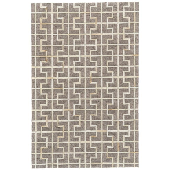 Feizy Fannin Transitional Geometric, Brown/Tan/Ivory, 5' x 8' Area Rug Fade Resistant Sheen Mid-Century Modern Design Carpet for Living Dining Bed Room