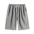 thumbnail image 2 of Men's Shorts Clothing Under $10 3XL Solid Color Casual Elastic Waist Drawstring Pocket Shorts, 2 of 4
