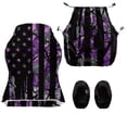 thumbnail image 6 of Jeiento American Flag Gaming Chair Cover 4 PCS Purple Camo Computer Chair Cover with Armrest Covers Easy to Install Universal Fit Slipcover for Office Computer Chairs, 6 of 7