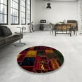 thumbnail image 4 of Ahgly Company Machine Washable Indoor Square Abstract Bakers Brown Area Rugs, 7' Square, 4 of 7