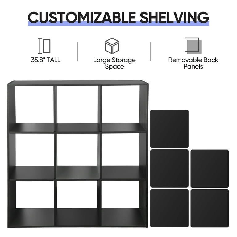 ZENSTYLE 9-Cube Storage Shelf Organizer with Removable Back Panels
