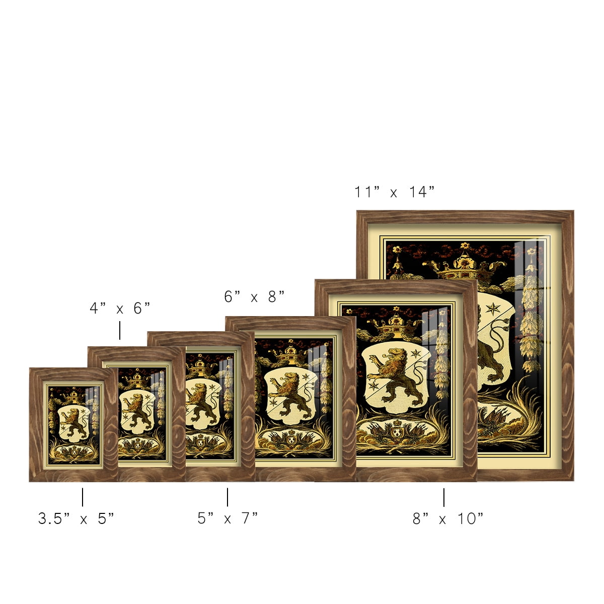 Family Crest III -Framed Print w/glass-Walnut