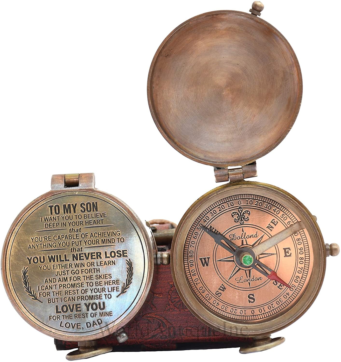 Antique Brass Compass Gift to My Son/Nautical Gift for Son from Dad/Gift 