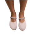 thumbnail image 5 of Women Rhinestone Mary Jane Flats, Round Toe Sparkly Buckle Strap Flat Shoes, Soft Comfort Ballet Shoes for Wedding Party, 5 of 5
