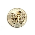 thumbnail image 3 of 14k two tone solid Gold butterfly full body Pendant charm fine gift jewelry 1g, 3 of 12