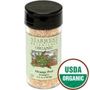 Grated Orange Peel - STARWEST ORANGE PEEL GRANS ORGANIC JAR 2.25 OZ