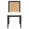 thumbnail image 5 of Safavieh Couture Emilio Modern Adult Wood, Woven Paper, Fabric, Foam Solid Print Dining Side Chair, Black/Natural (Set of 2), 5 of 15