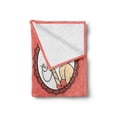 thumbnail image 2 of Vintage Woman Soft Flannel Fleece Blanket, Vintage Fashion Girl Portraits with Makeup Perfume and Cigarette, Cozy Plush for Indoor and Outdoor Use, 50" x 60", White Black and Coral, by Ambesonne, 2 of 5