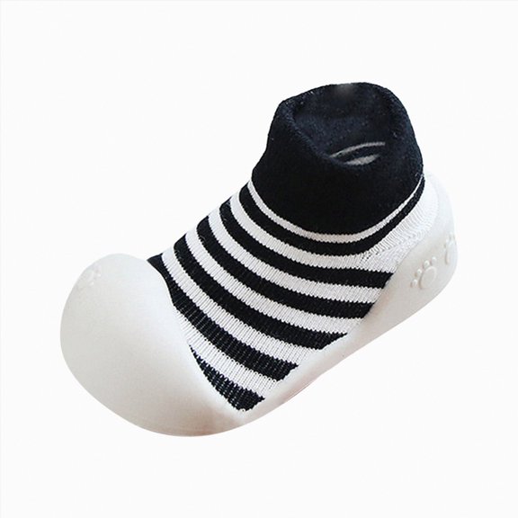enyan First Walker Shoes B'aby Sock Shoes B'aby Walking Shoes Infant Non-Slip Breathable Slippers with Soft Rubber Sole B'aby B'oys G'irls Sneakers Light Gray,Size 5