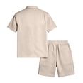 thumbnail image 6 of Men's 2 Pieces Short Sleeve Button Down Shirts and Short Set Casual Beach Vacation Summer Outfits, 6 of 6
