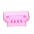 thumbnail image 4 of OUNONA Pink Plastic Soap Storage Box with Two Suckers for Bathroom Use Aerial Design Helps Drain Water, 4 of 8