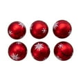 thumbnail image 2 of Kurt Adler 80MM Red Plaid with Snowflakes Glass Ball Ornaments, 6 Piece Box, 2 of 6