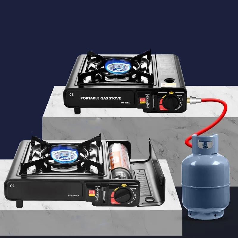 QINGXI Portable Butane and Propane Camping Stove with Carrying Case, Precise Heat Control - Camping & Tailgating and Outdoor Cooking