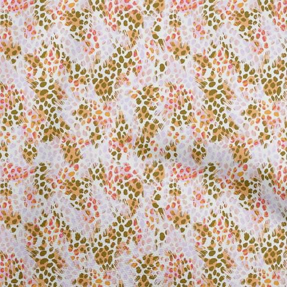 oneOone Cotton Cambric Mustard Yellow Fabric Animals Sewing Material Print Fabric By The Yard 56 Inch Wide