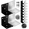 thumbnail image 1 of 1 Set Corner Brackets and Screws for Raised Bed Table Leg Bed Frame Cabinet, 1 of 8