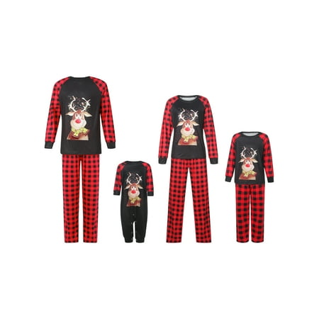 

Nituyy Family Christmas Pajamas Long Sleeve Nightwear Set/ Jumpsuit for Adults/ Kids Sleepwear