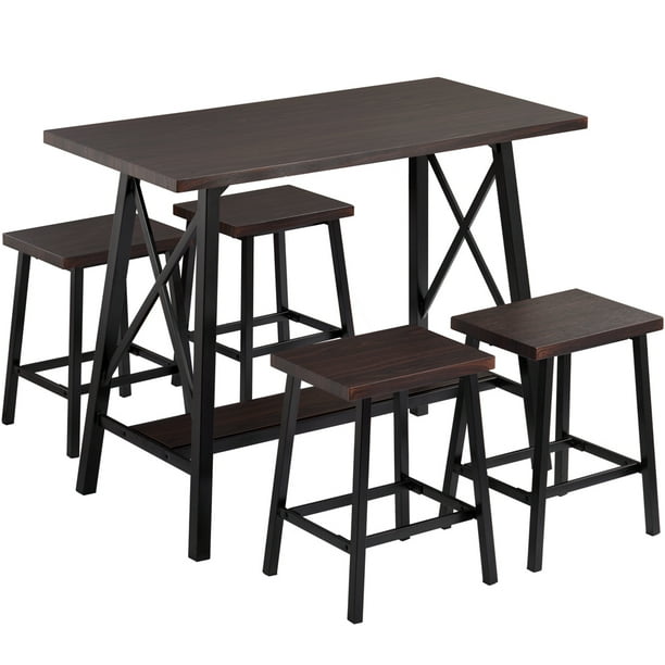 Enyopro 5 Piece Bistro Table Set 2021 New Counter Height Bar Pub With 4 Stools Wooden Modern Kitchen Dining Room Tabletop Of 39 X 23 6 36 2 Inches Ja1597 Com - How To Make Your Table Counter Height