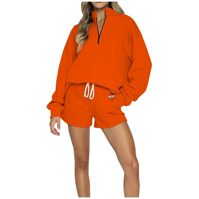 Birdeem Women's Solid Set Tracksuit Pullover 2 Piece Sport Hoodless Suit Sets