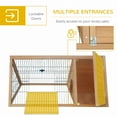 thumbnail image 4 of PawHut 46" x 24" Wooden A-Frame Outdoor Rabbit Cage Small Animal Hutch, Natural, 4 of 9