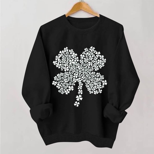 TaTaai Women Casual No Hood St Patrick's Day Printed Sweatshirt Crew Neck Long Sleeve Top Ladies Daily Commute Festival Wear Soft Warm Comfortable Stylish Pullover Top Gift