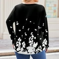 thumbnail image 3 of Stichou Long Sleeve Shirts for Women Plus Size V Neck Tops Pleated Button Casual Dressy Blouses 2025 Fashion Tunic Outfits Black 3XL, 3 of 4