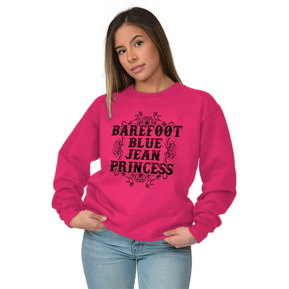 Bare Foot Buck Wild Cute Southern Women Crewneck Sweatshirt Brisco Brands S