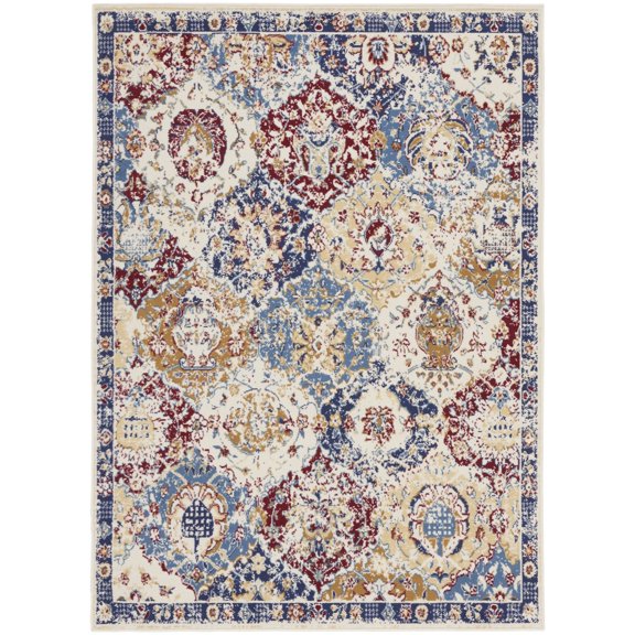 Nourison Grafix Multicolor Bohemian Indoor Area Rug Blue Multicolor 5'3" x 7'3"