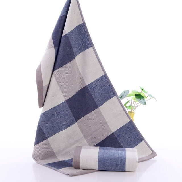 Nvzi 3 toallas de mano de gasa de algodón para el hogar, de algodón suave, súper suave y muy absorbentes, para ducha, piscina, toalla de mano de 13,39 x 29,53 pulgadas (azul)