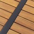 thumbnail image 2 of Sardis Acacia Wood Outdoor 5 Seater Sectional Sofa Set with Water Resistant Cushions, Teak, Black, and Cream, 2 of 14