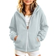 thumbnail image 2 of happyYEE Kids Full Zip up Hoodie, Fleece Hooded Sweatshirt Jacket with Pockets, Oversized Long Sleeve Zipper Hooded Outerwear for Boys Girls,7-8 Years, 2 of 9