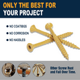 thumbnail image 5 of #8x2-1/2" Wood Screws, 300pcs/3lbs Torx Drive Self Drilling Tan Deck Screws with Drive Bit Included, Exterior Wood Screws for Decking, Fencing, Cabinetry, Furniture & DIY Wood Projects, 5 of 6