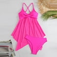 thumbnail image 5 of Staron Women's Bikini Swimsuit Backless Off-Shoulder Solid Color High Cut Bathing Suit with Removable Padded Bra for Beach Vacation Pool Party, Hot Pink S, 5 of 5