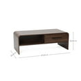thumbnail image 3 of LuxenHome Walnut Coffee Table for Living Room, Engineered Wood Open Storage Center Table with Rounded Corners, 3 of 12