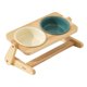 thumbnail image 4 of Comederos elevados para gatos, inclinados, para mascotas, para agua y comida de perros, altura ajustable Beige Verde Oscuro, 4 of 9