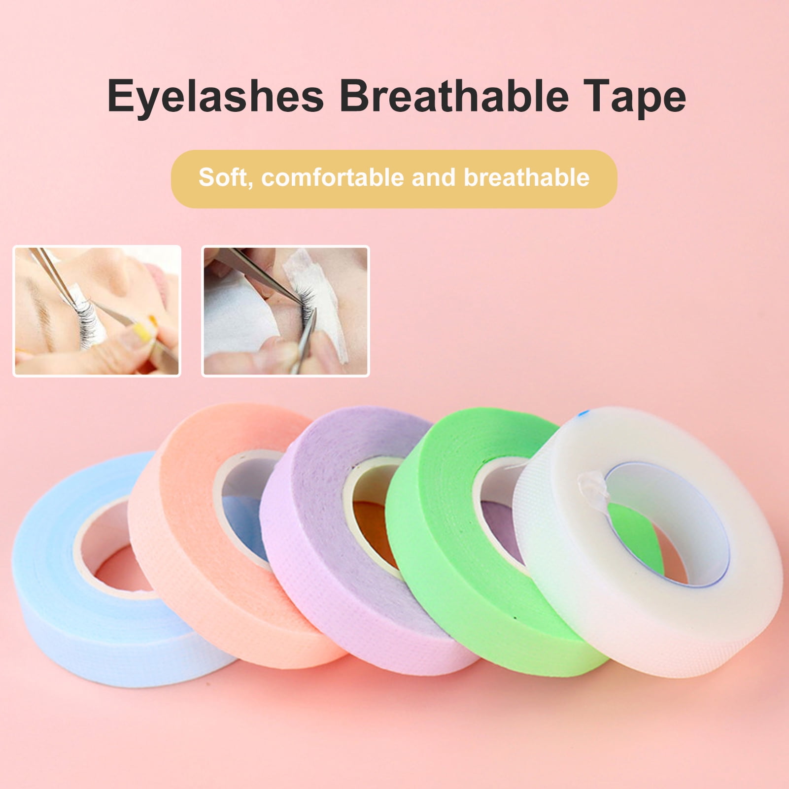 Hesroicy 3Pcs Eyelash Tape Soft Safe PE Eyelashes Breathable Tape