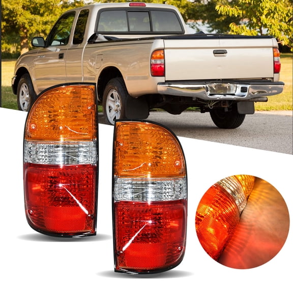 munirater Left and Right Side Tail Lights Assembly Replacement for Toyota Tacoma 2001-2004 Driver & Passenger Side Rear Brake Lamps w/Bulbs 81560-04060 81550-04060