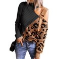 thumbnail image 1 of Womens Cold Shoulder Oversized Turtleneck Sweaters Long Sleeve Chunky Solid Color Knitted Pullover Outwear Coat, 1 of 4